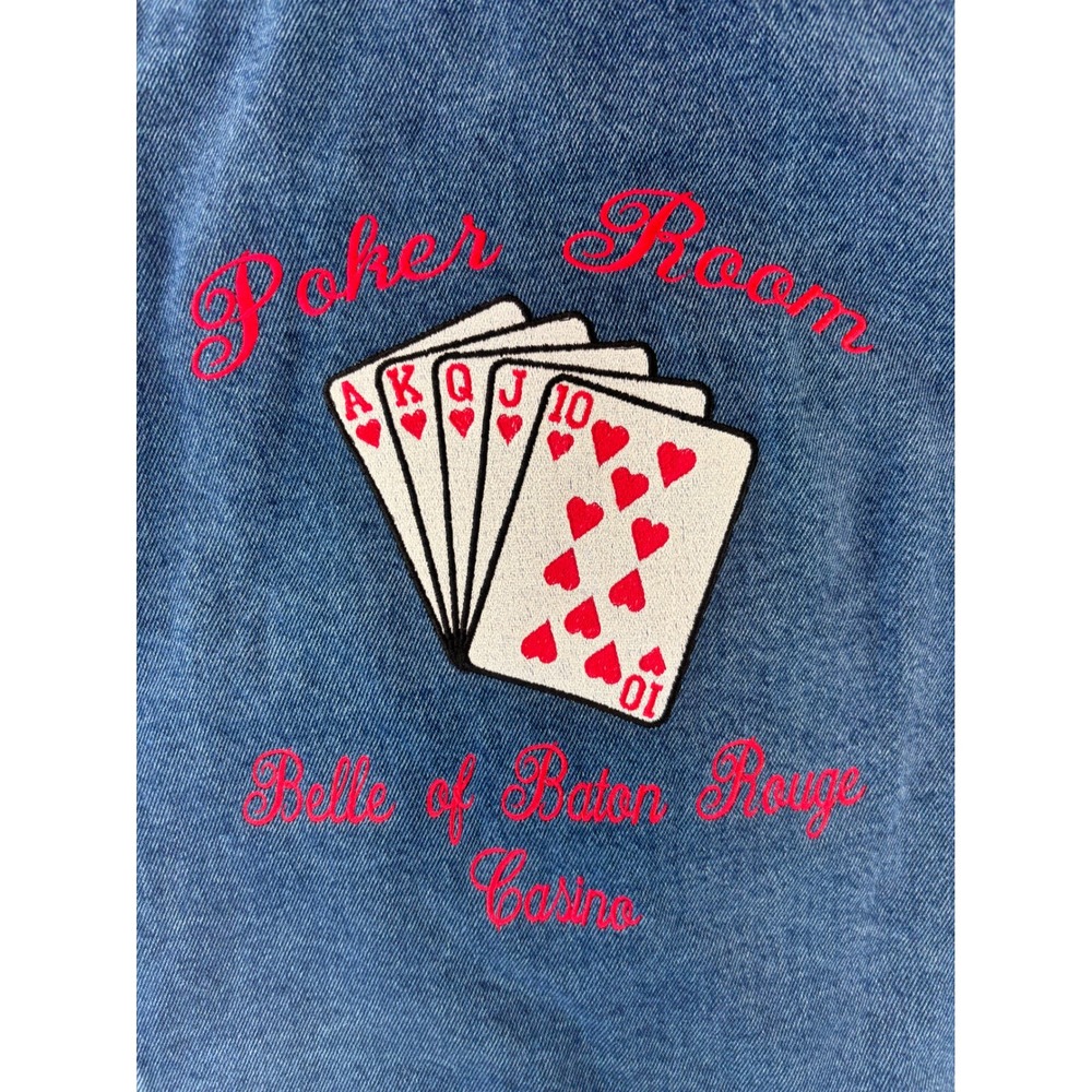 MV Sport Mens Denim Jacket Belle of Baton Rouge Casino Poker Room Blue Medium - Picture 2 of 11